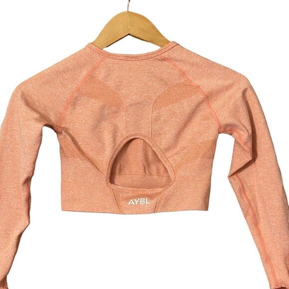 AYBL Motion Seamless Long Sleeve Crop Top peach small - Picture 11 of 16